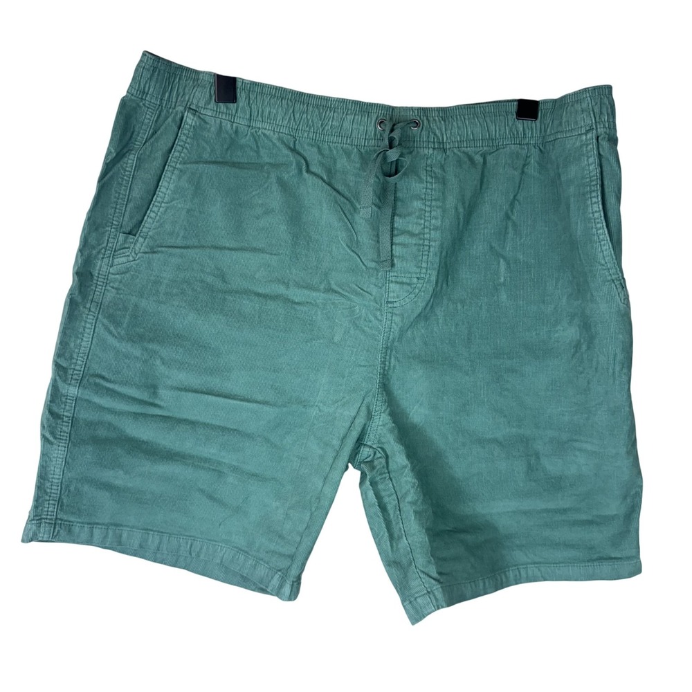 Prana Canyon Camp Shorts Mens 2XL Green Corduroy Organic Cotton Drawstring New